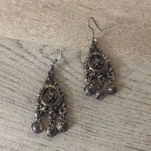 Metal and Rhinestone Earrings